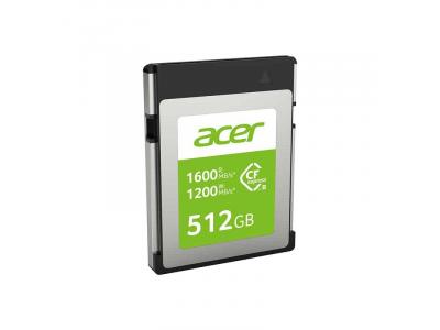 Acer CFE100 CFexpress Type B – Tốc Độ Đọc 1600 MB/s, Ghi Lên Đến 1200 MB/s, Dung Lượng 128–512 GB