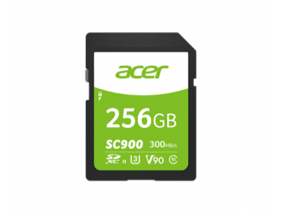 Acer SC900 SDXC UHS-II V90 – Thẻ nhớ tốc độ cao 300/260 MB/s, quay 4K mượt, chụp burst RAW